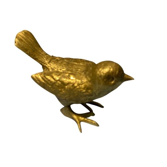 Sweetest FLORENZA Figural Golden Birdie Gilded Metal made in Italy Vintage - Picture 5 of 6